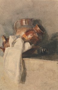 Still Life with Pitchers on a Shelf by attributed to Peter DeWint