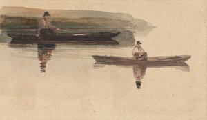 Two Men in Punts by attributed to Peter DeWint