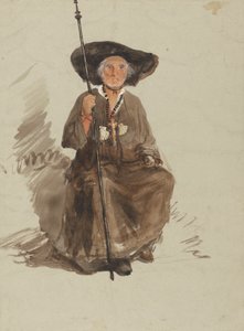 Study of a Pilgrim by attributed to Samuel Palmer