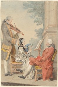 Monsieur and Madame Blizet with Monsieur Le Roy the Actor by called Carmontelle Louis de Carrogis