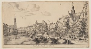 The Northern Market with the Church, from Views of Amsterdam by called Zeeman Reinier Nooms