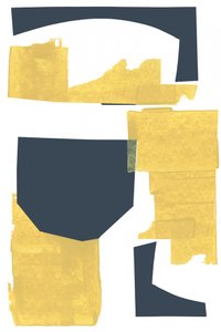 Abstract Gold Blue Shapes by cartissi