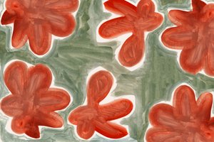 Abstract Red Floral Pattern by cartissi