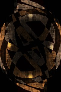 Dark Gold Abstract Shapes by cartissi