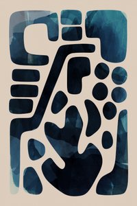 Deep Blue Fluid Shapes