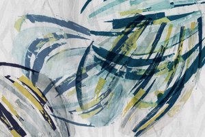 Fluid Teal Yellow Abstraction by cartissi