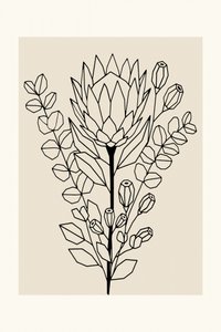 Minimalist Protea Eucalyptus