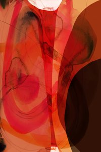 Orange Red Abstract Flow by cartissi