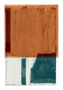 Rust Teal Abstract Blocks by cartissi