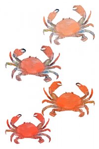 Seafood Crabs Watercolor