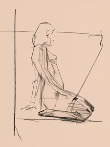 Thoughtful Nude Sketch by cartissi