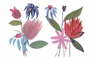 Vibrant Abstract Flowers by cartissi