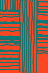 Vibrant Orange Teal Pattern by cartissi