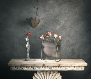Rustic Roses and Umbrella