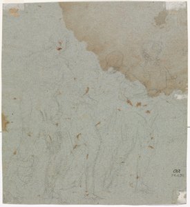 Sketch for Lot and His Daughters (verso) by circle of Pietro da Cortona