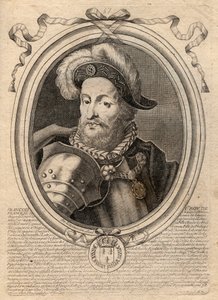 Portrait of Francois I (1494 - 1547), King of France - Francis I, King of France - Engraving from 
