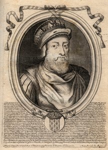Portrait of Childebert I, King of the Francs - King Childebert I (497-558) - engraving from 