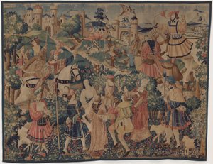 Hunting and Pastoral Scenes, with a bagpiper and dancers by design probably French 16th Century, Paris; woven in southern Netherlands or Paris in an undetermine workshop