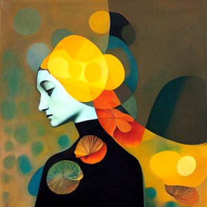 Abstract Thoughtful Woman, Inspired by Romina Ressia
