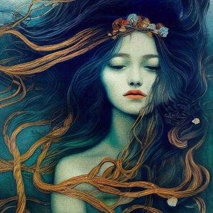 Girl with Hair Dancing in the Wind by F. Abderrahim