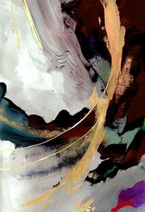 Black and Gray Abstract with Golden Effect by F. Abderrahim