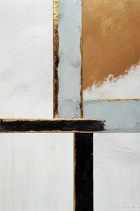 Gold Abstract Canvas with Golden Effect