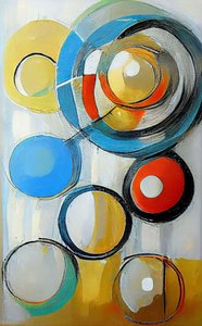 Multicolored Abstract Circles, Canvas Art Prints