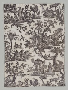 Fragment of Copperplate Printed Cotton with 