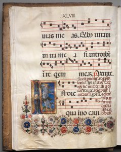 Antiphonary: Initial, Angel by follower of Girolamo da Cremona
