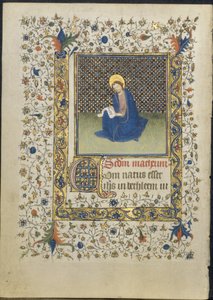 Leaf from a Book of Hours: St. Matthew by follower of Limbourg Brothers
