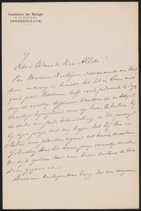 Letter to August Allebé by jonkheer Gijsbert van Tienhoven