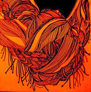 Rust Scarf, 2016 by linda arthurs