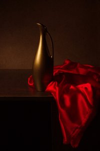 Golden Pitcher Red Drape by magnola