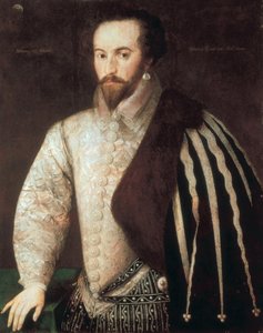 Portrait of Sir Walter Raleigh (1554 - 1618). Painting attributed to Federico Zuccaro (or Zuccari) (1549 - 1609). 1588. London, National Portrait Gallery. by or Zuccaro Federico Zuccari