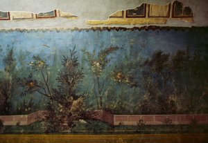 Fresco Depicting a Garden with Trees and Birds, from the House of Livia on Palatine Hill, Rome, Italy, Roman Civilization