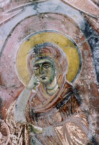 Madonna, fresco in the Church of Agios Georgios, Mourne, Crete, Greece