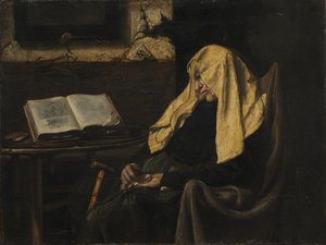 Old Woman Asleep by possibly France, mid 19th Century