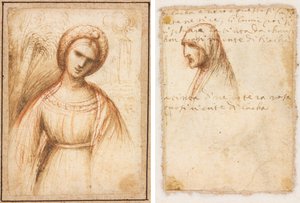 Lady in a Landscape; Bust-Length Profile of an Old Woman