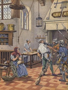 A Cook Seized in His Kitchen by Men-at-Arms on Suspicion of Having Attempted to Poison the King by pseudonym for Onfray de Breville Jacques Job