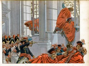 Consulate: Joachim Murat Enters the Chamber of the Council of Five Cents with 50 Men to Drive Out the Senators During the Coup d