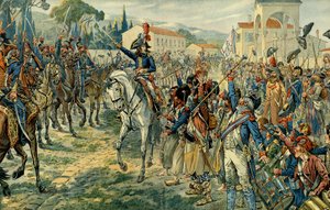 First Italian Campaign: Napoleon I Bonaparte Reviewed the Army of Italy in Nice by pseudonym for Onfray de Breville Jacques Job