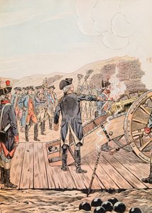 The first gun shot at the Yorktown headquarters in September 1781