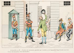 Young Man Engaged in the Hussars During the French Revolution by pseudonym for Onfray de Breville Jacques Job