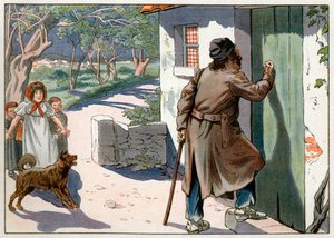 Joachim Murat (1767-1815), deposed King of Naples, wandered in Provence after his flight from Naples in 1815. Engraving by Jacques Marie Gaston Onfray de Breville dit Job (1858-1931) by pseudonym for Onfray de Breville Jacques Job