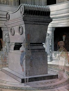 The tomb of Emperor Napoleon I Bonaparte at the Invalides with ghost guards by pseudonym for Onfray de Breville Jacques Job