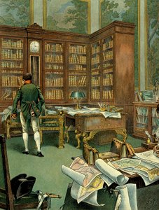 Working cabinet of Napoleon I Bonaparte (1769-1821) on the first floor of the Palais des Tuileries while he was First Consul