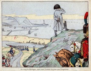 Project of Attack of England by English Army Led by Napoleon from Boulogne-sur-Mer Camp in March 1803 - Lithograph by Job by pseudonym for Onfray de Breville Job