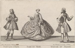 Wig with Face / Lady in Dress / Pagoda Sleeve