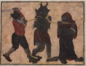 Demon in Chains by style of Muhammad Siya Qalam