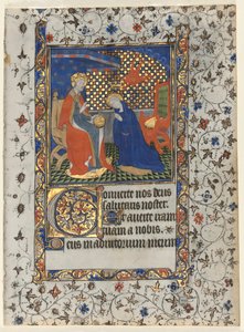 Bifolio from a Book of Hours: Coronation of the Virgin by workshop of Boucicaut Master